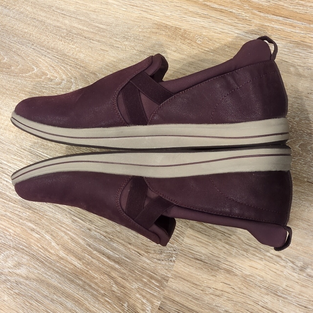 💜Clarks Cloudsteppers Women's Slip-On Plum & Gray Shoes size 8💜 NICE!!!💜 - Picture 6 of 10